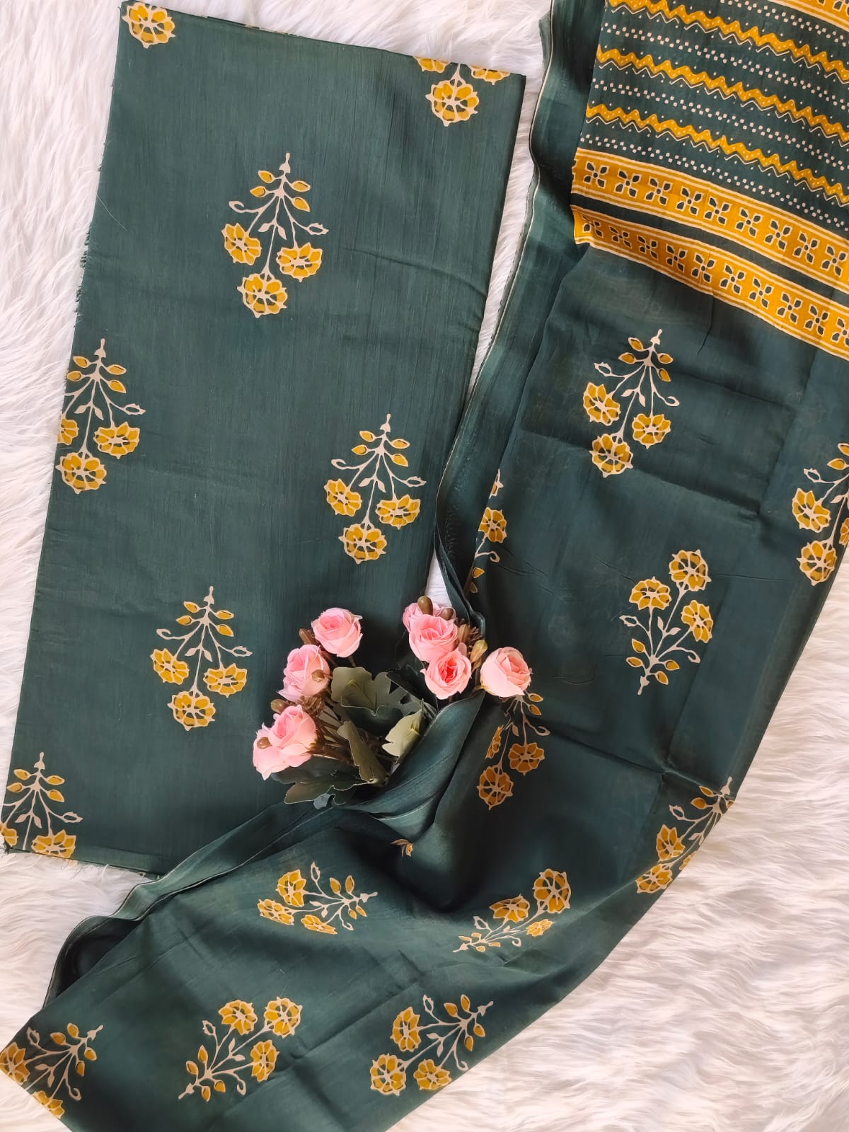 Style Arrow Teal Yellow Floral Three Piece